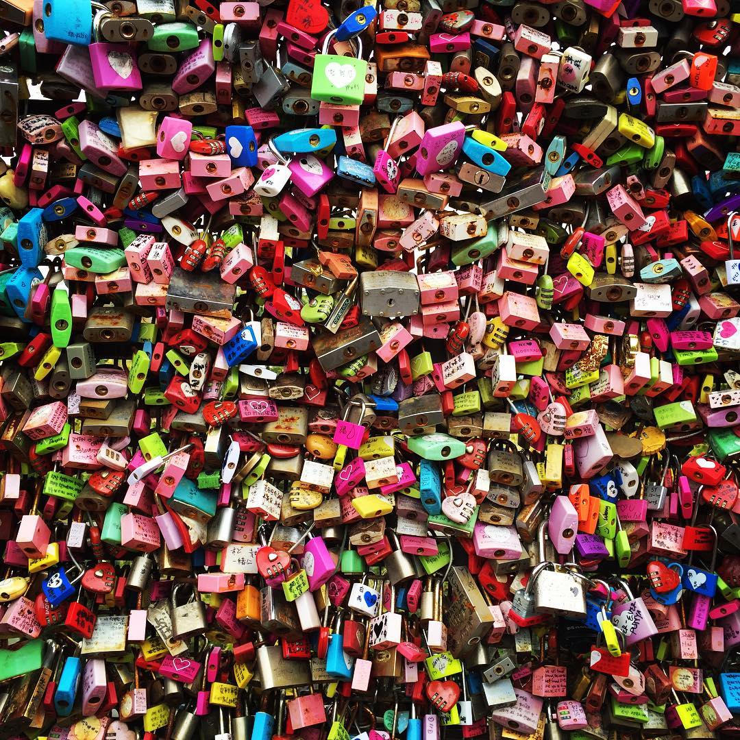 Locks & locks of love at Namsam Park, Seoul.