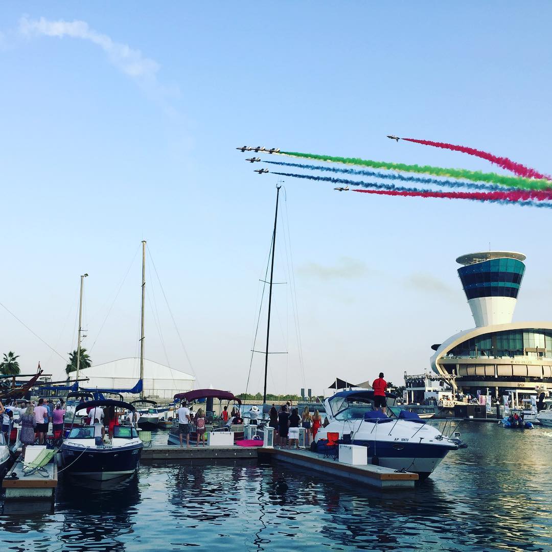 Al Fursan air display over the marina was awesome. #inabudhabi #abudhabigp