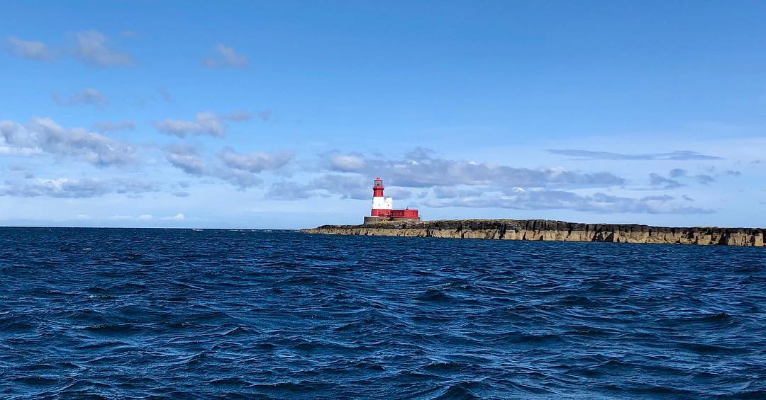 Sunny day, choppy sea on the way to the Farne Islands.