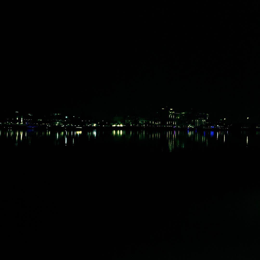 View across the water from dinner at Venetian Village.