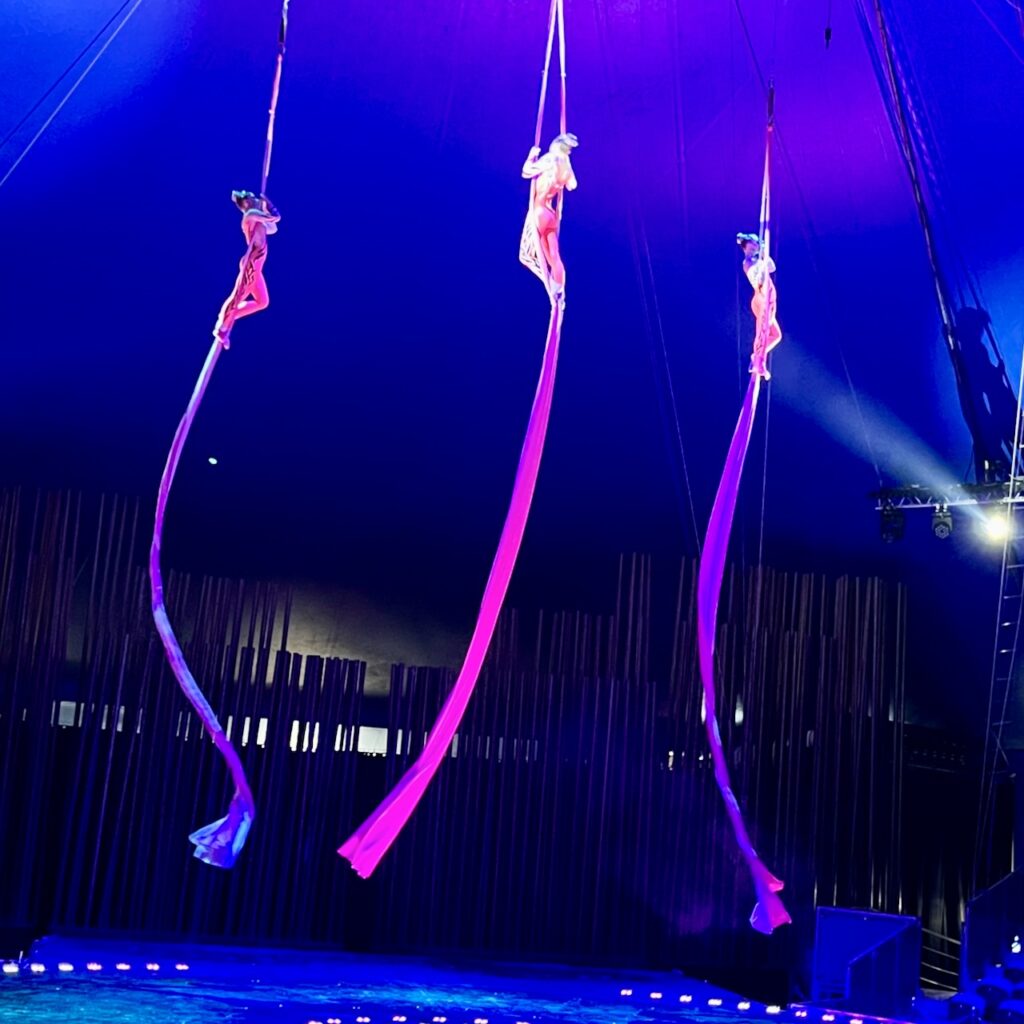 Acrobats on ribbons