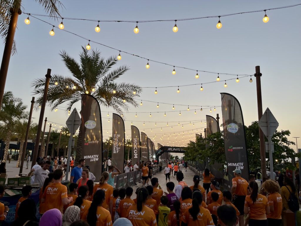 Start line at sunset race